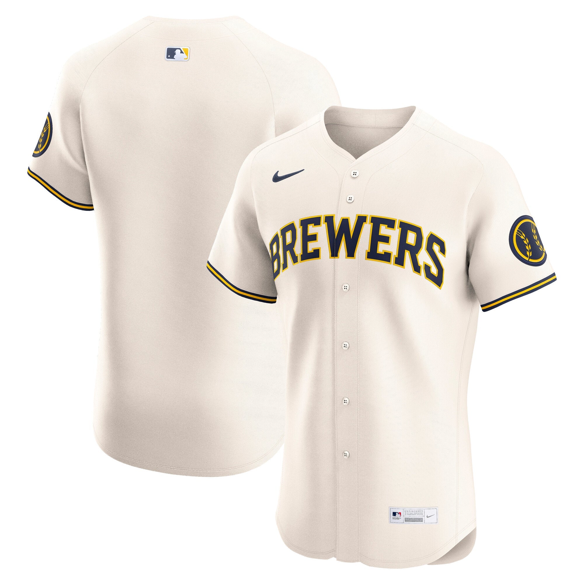 Milwaukee Brewers Nike Alternate 2  Elite Jersey - Navy/Cream