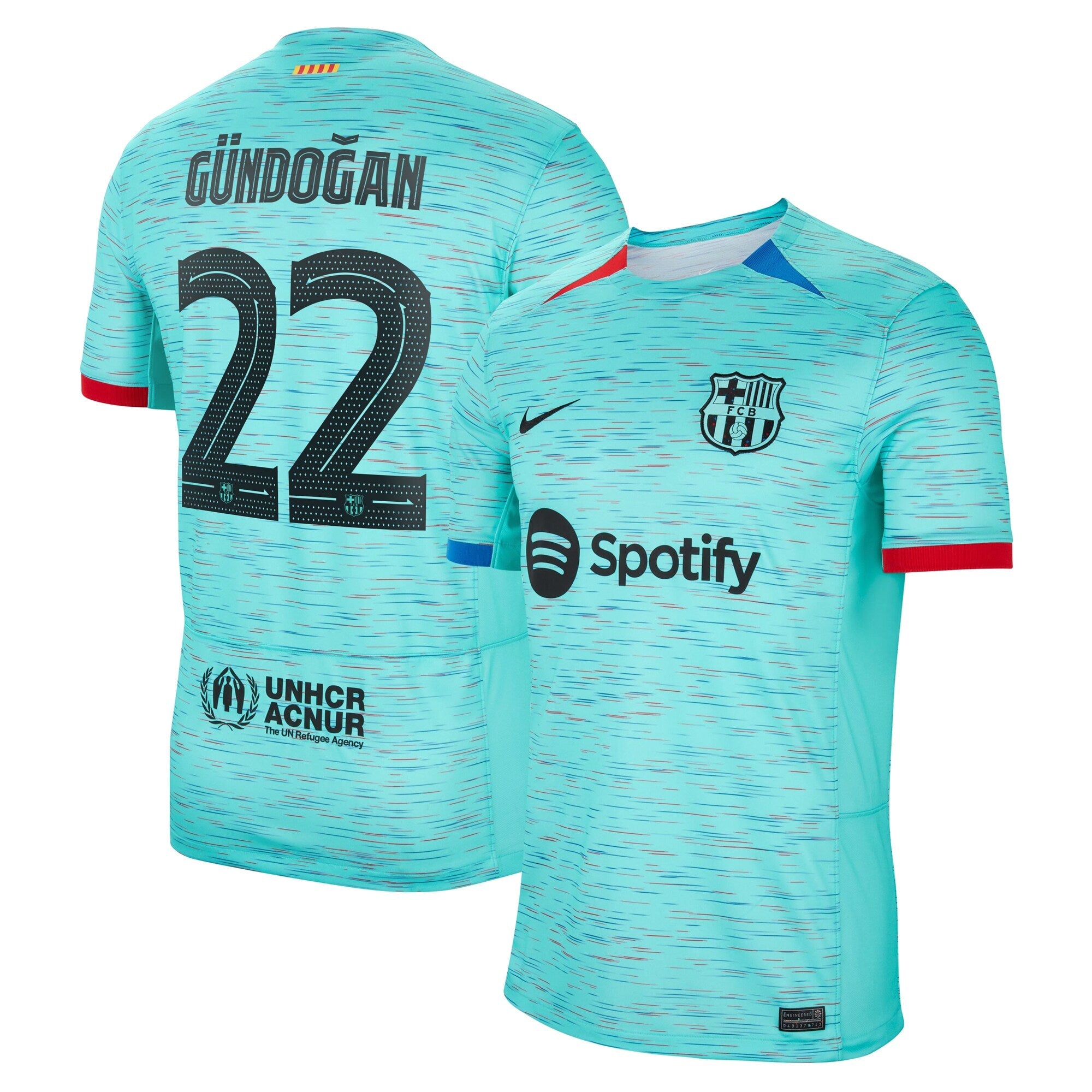 Ilkay Gündogan Barcelona Nike 2023/24 Home Stadium Replica Player Jersey - Royal/Aqua/White