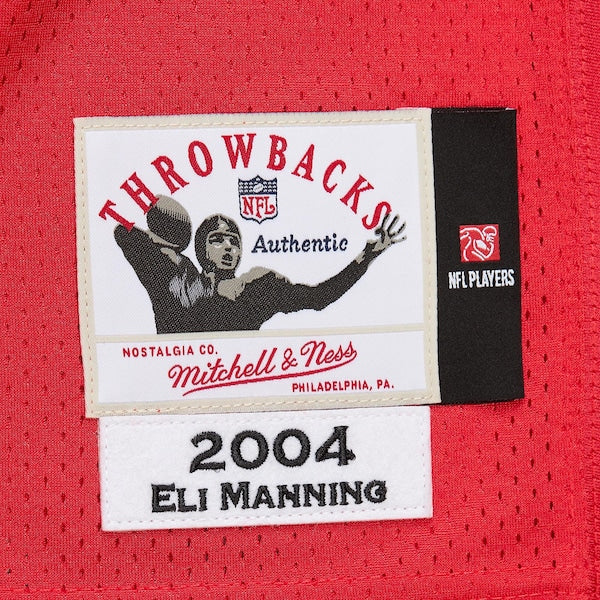 Eli Manning New York Giants 2004  Authentic Throwback Retired Player Jersey - Red