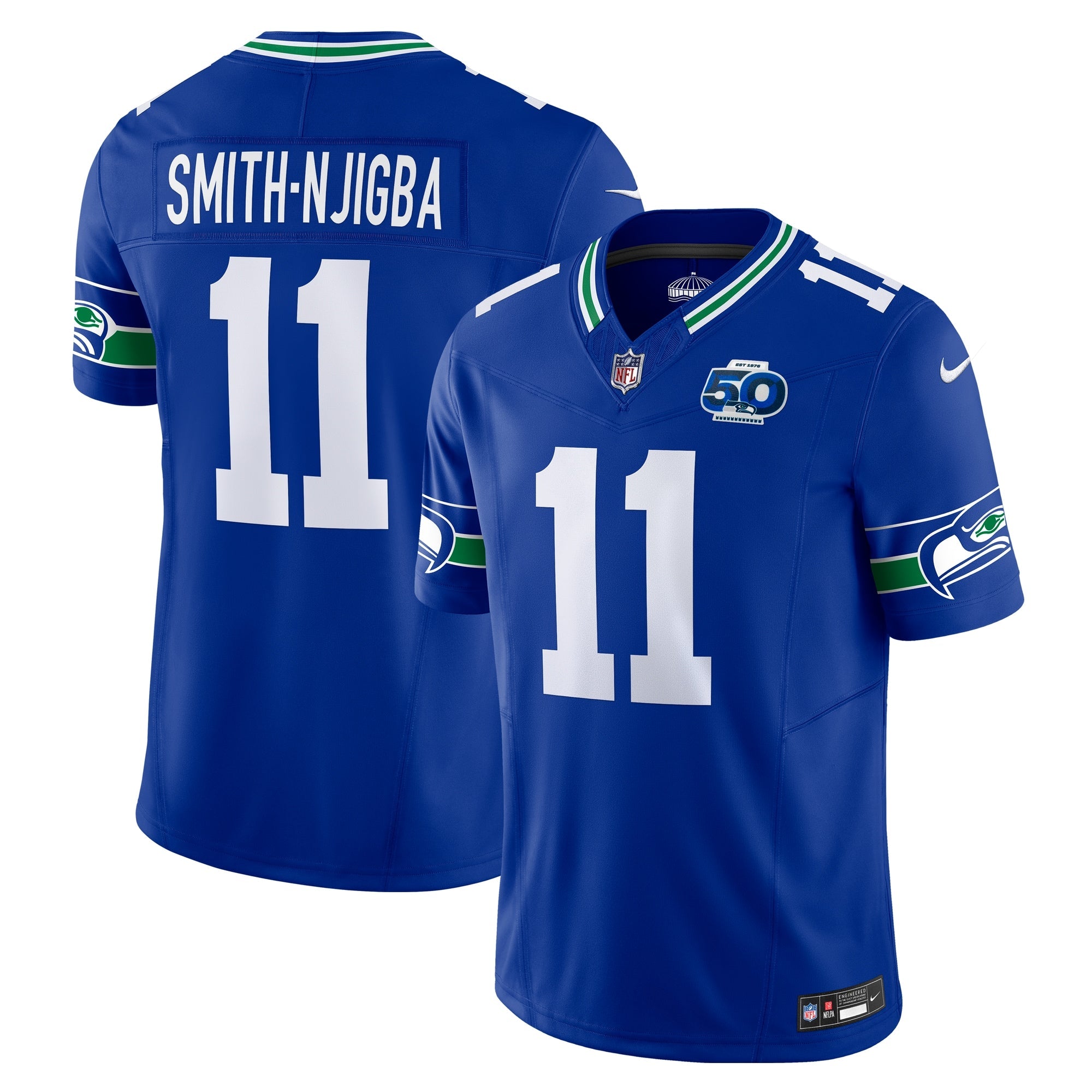 Jaxon Smith-Njigba Seattle Seahawks Nike Team 50th Season Vapor F.U.S.E. Limited Jersey - College Navy/Royal