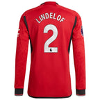 Victor Lindelof Manchester United adidas 2023/24 Home Authentic Long Sleeve Player Jersey - Red