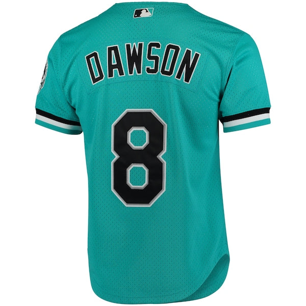 Andre Dawson Florida Marlins Cooperstown Collection Mesh Batting Practice Button-Up Jersey - Teal