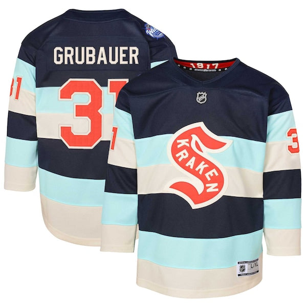 Philipp Grubauer Seattle Kraken Preschool 2024 NHL Winter Classic Premier Player Jersey - Deep Sea Blue