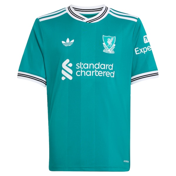 Mohamed Salah Liverpool adidas Youth 2025/26 Third Replica Player Jersey - Green/Red