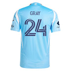 Tayvon Gray New York City FC adidas 2025 The Excelsior Kit Authentic Player Jersey - Light Blue