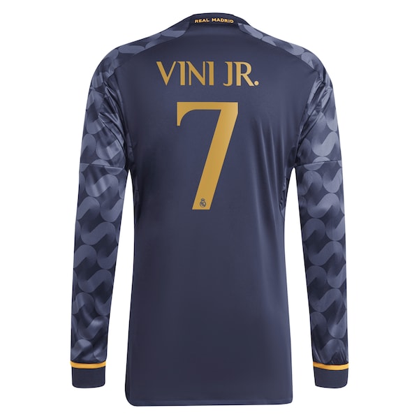 Vinicius Junior Los Merengues adidas 2023/24 Away Long Sleeve Replica Player Jersey - Navy