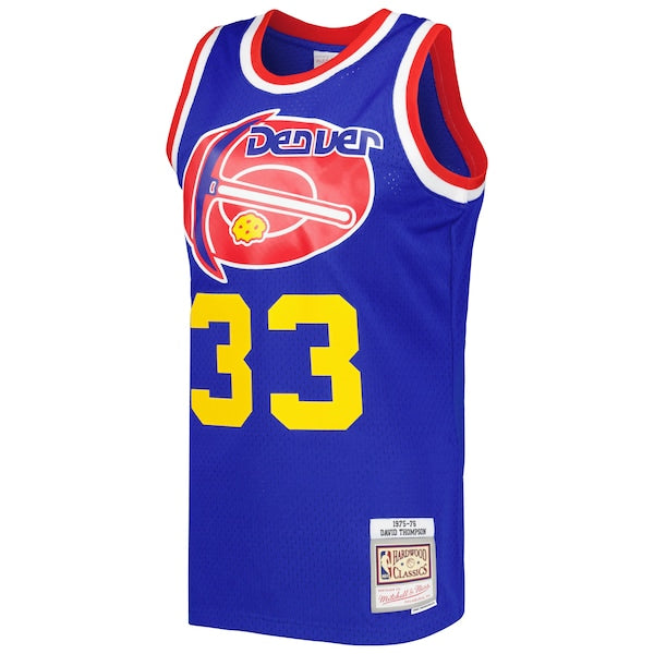 David Thompson Denver Nuggets Hardwood Classics 1975/76 Swingman Jersey - Royal