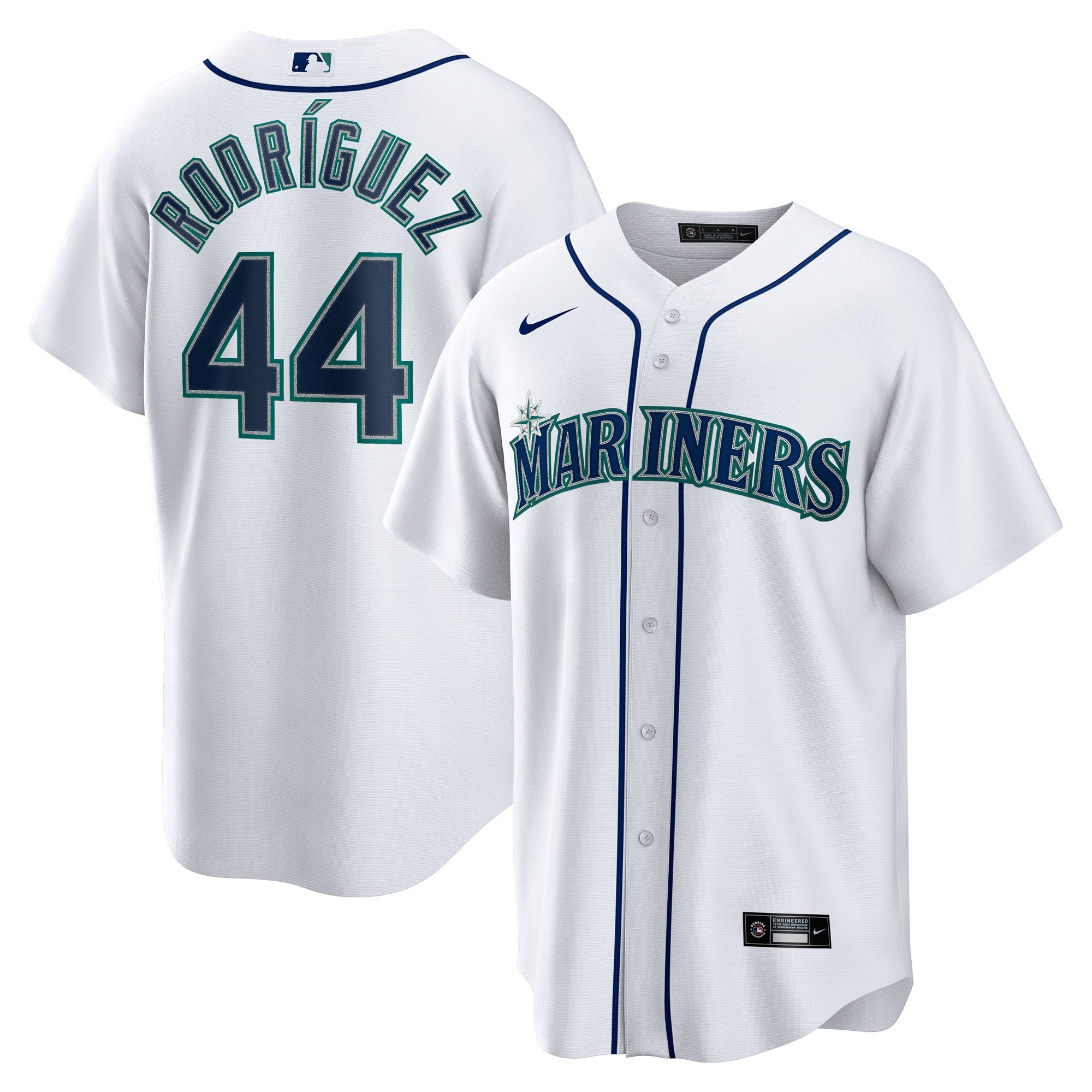 Julio Rodriguez Seattle Mariners Nike Official Replica Player Jersey - Aqua/Navy/White