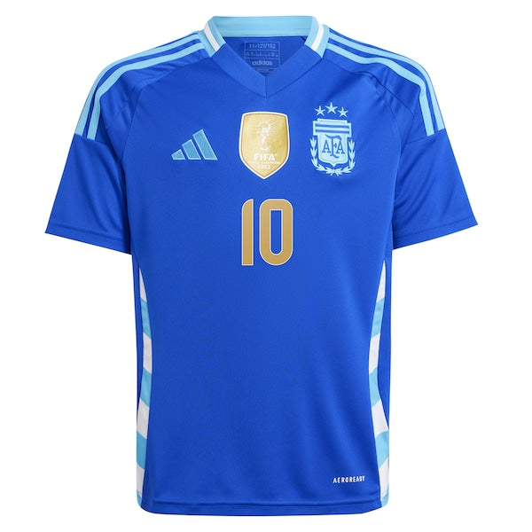 Lionel Messi Argentina National Team adidas Youth 2024 Away Replica Player Jersey - Blue/White