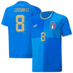 Jorginho Italy National Team Puma Youth 2022/23 Home Replica Player Jersey - Blue