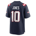 Mac Jones New England Patriots Nike Team Game Jersey - Navy/White