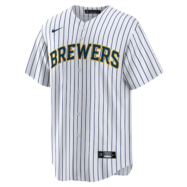 Milwaukee Brewers Nike Home Replica Team Jersey - White/Navy