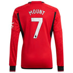 Mason Mount Manchester United adidas 2023/24 Home Replica Long Sleeve Player Jersey - Red