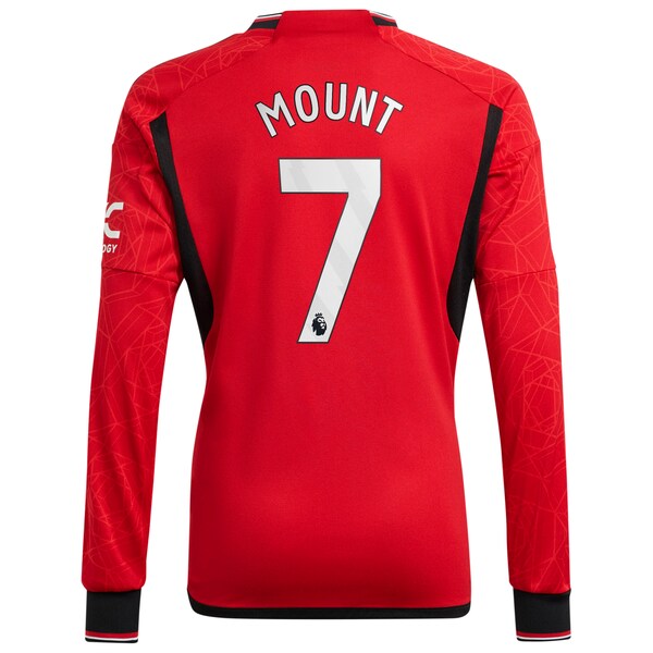 Mason Mount Manchester United adidas 2023/24 Home Replica Long Sleeve Player Jersey - Red