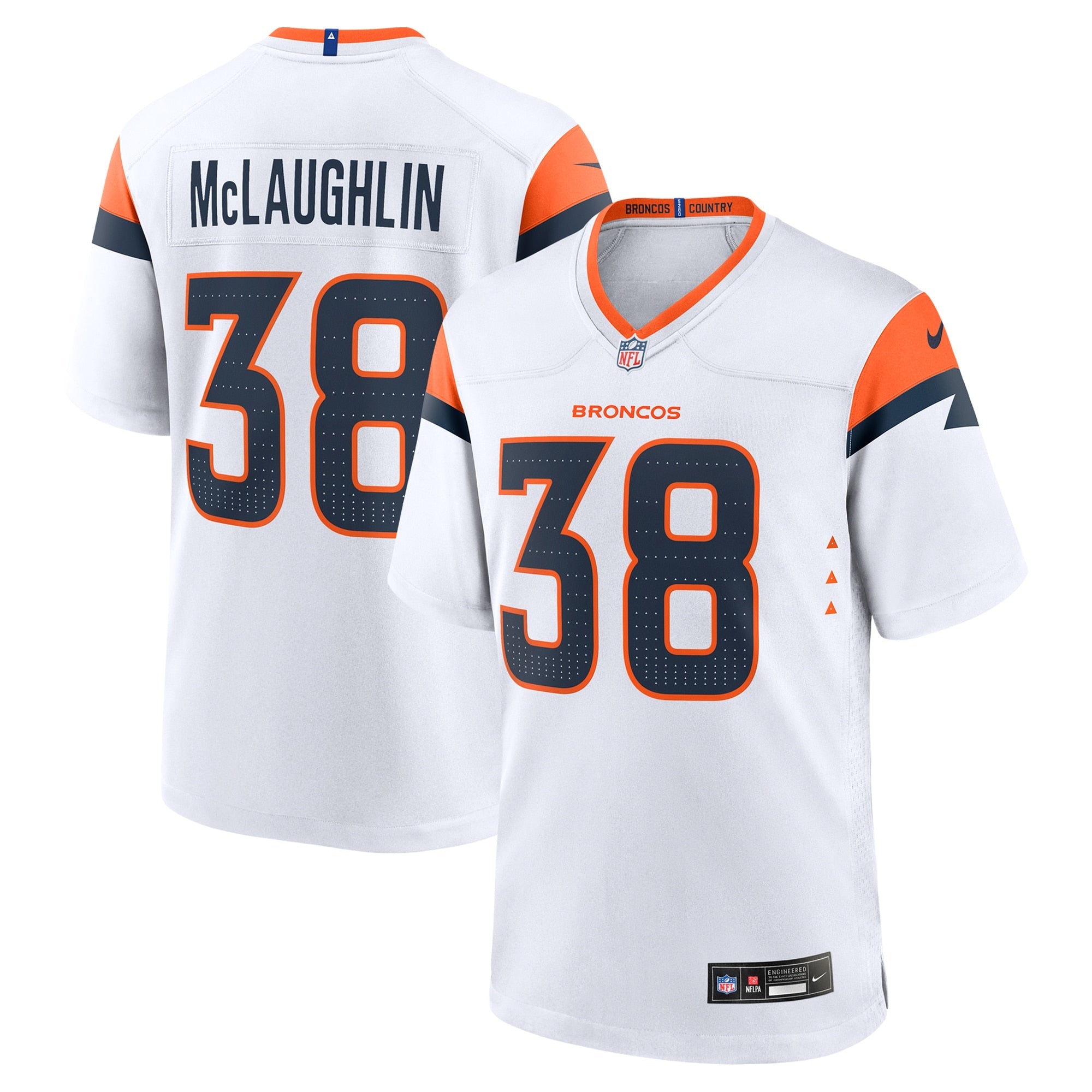 Jaleel McLaughlin Denver Broncos Nike Team Game Jersey -  Orange/Navy/White