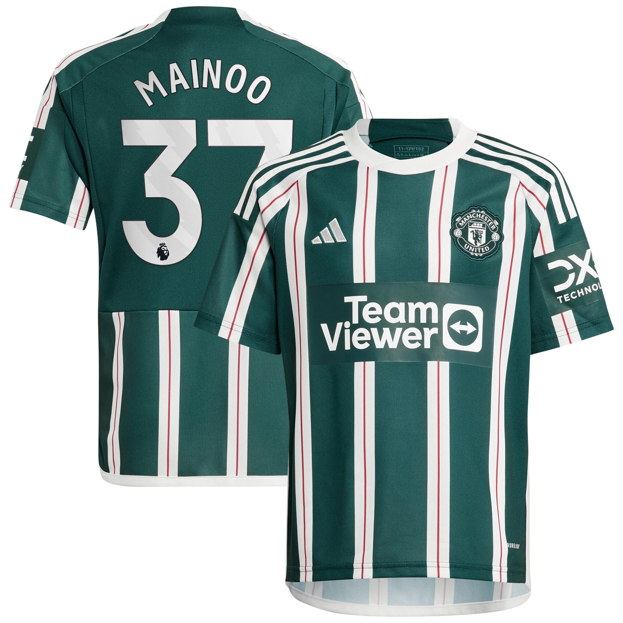 Kobbie Mainoo Manchester United adidas Youth 2023/24 Third Replica Player Jersey - White/Green
