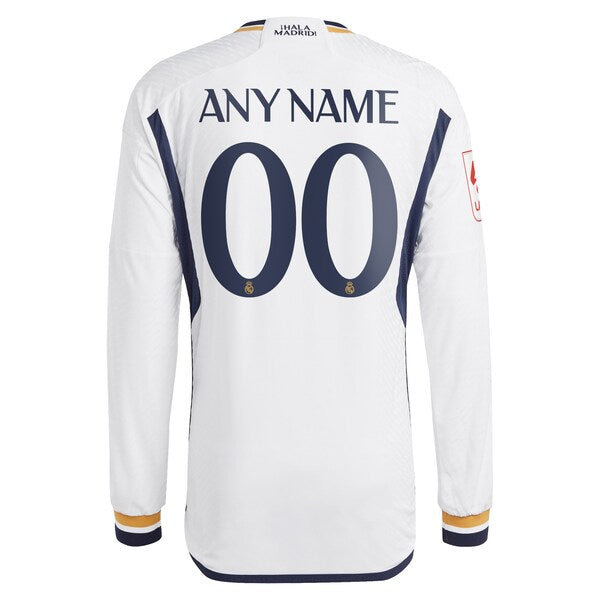 Los Merengues adidas Home 2023/24 Authentic Long Sleeve Custom Jersey - White