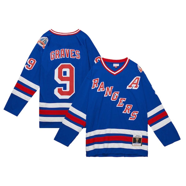 Adam Graves New York Rangers  1993/94 Blue Line Player Jersey - Royal