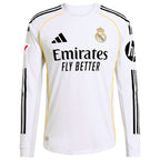 Los Merengues adidas 2025/26 Home Authentic Long Sleeve Custom Jersey - White/Blue