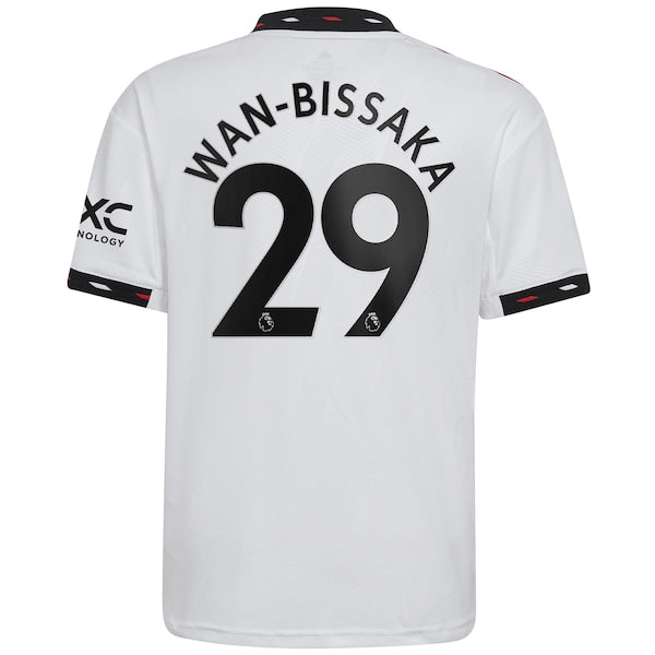 Aaron Wan-Bissaka Manchester United adidas Youth 2022/23 Away Replica Player Jersey - White