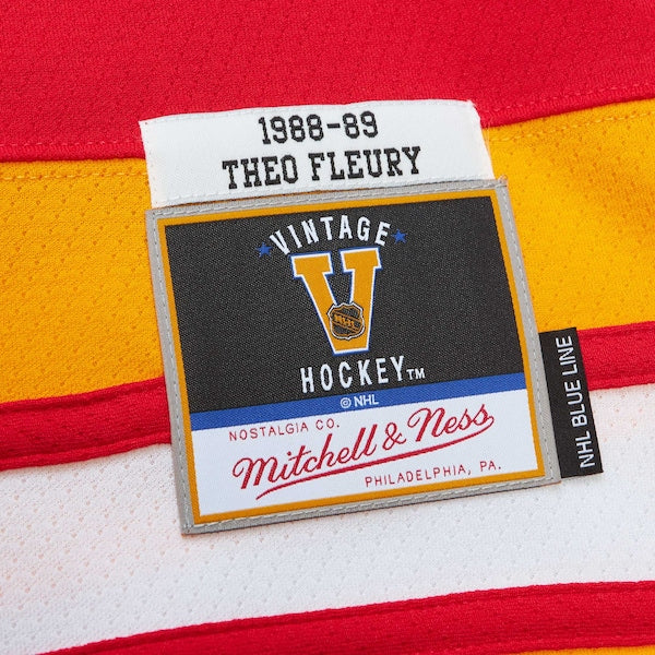 Theoren Fleury Calgary Flames  1988/89 Blue Line Player Jersey - Red