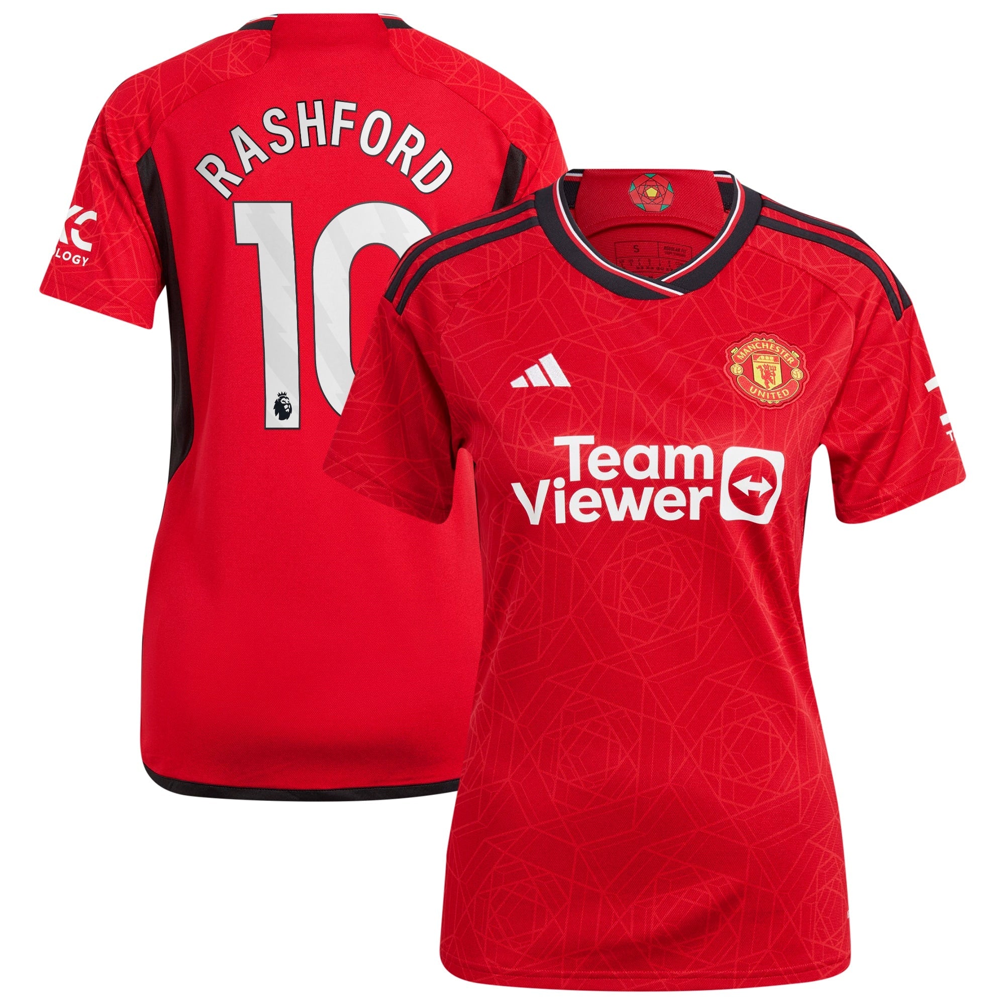 Marcus Rashford Manchester United adidas Women's 2023/24 Away Replica Player Jersey - Green/Red