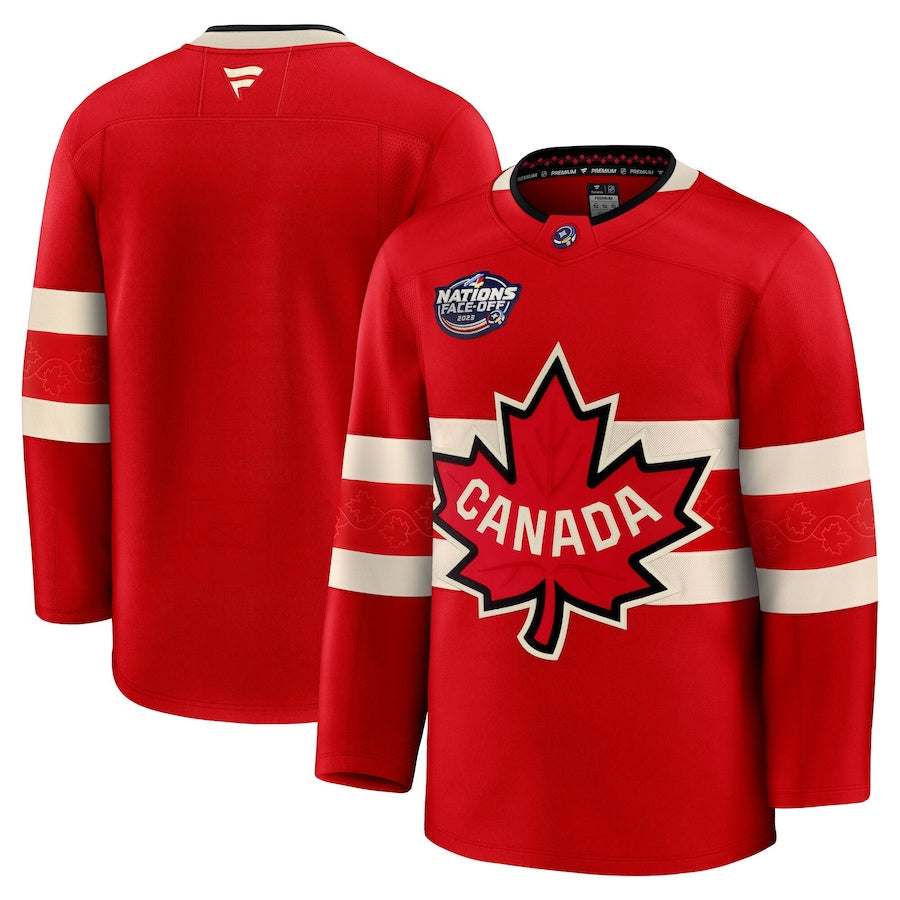 Men's Team Canada 4 Nations Face-Off Premium Blank Jersey 2025 - Red