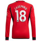Casemiro Manchester United adidas 2023/24 Home Replica Long Sleeve Player Jersey - Red