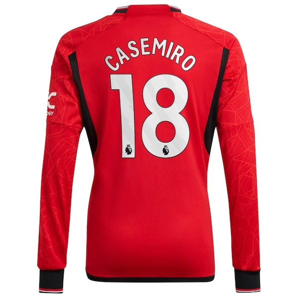 Casemiro Manchester United adidas 2023/24 Home Replica Long Sleeve Player Jersey - Red