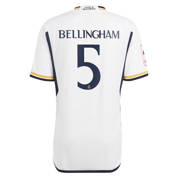 Jude Bellingham Los Merengues adidas 2023/24 Home Authentic Jersey - White/Navy