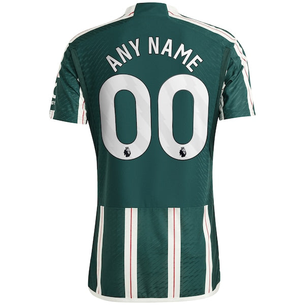 Manchester United adidas 2023/24 Away Authentic Custom Jersey - Green