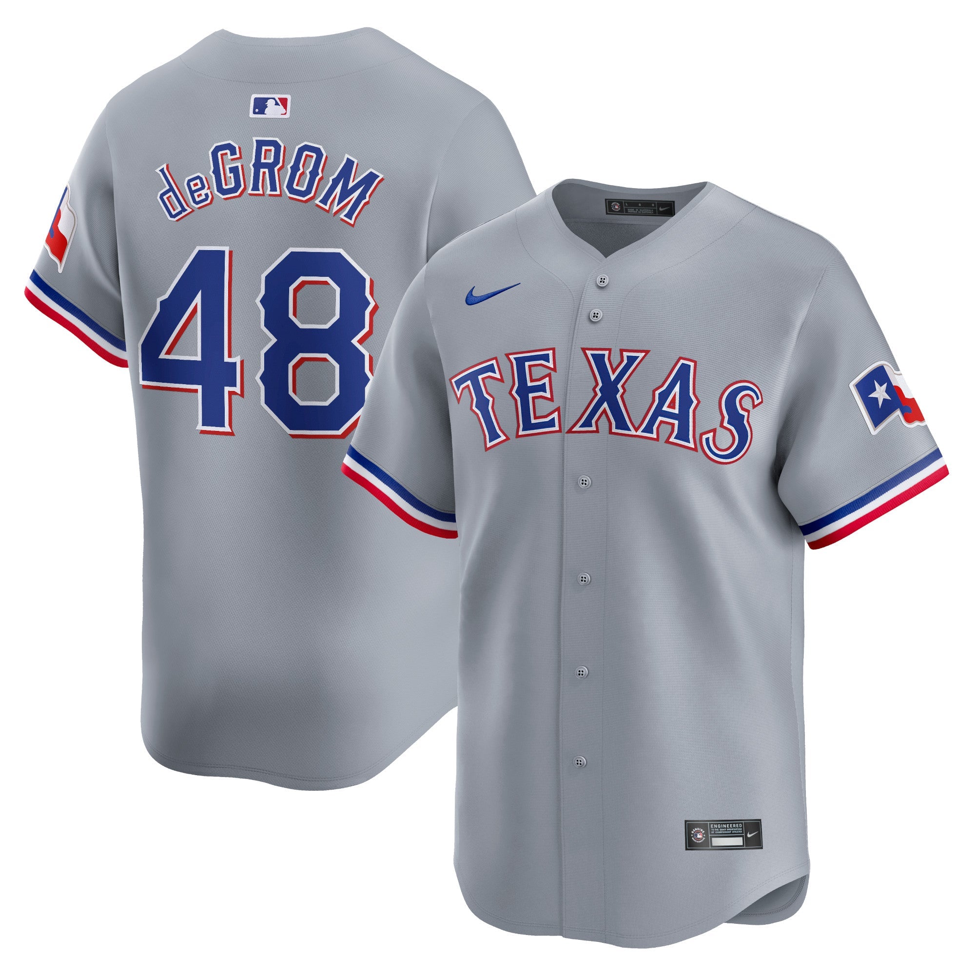 Jacob deGrom Texas Rangers Nike Home Limited Player Jersey - White/Gray