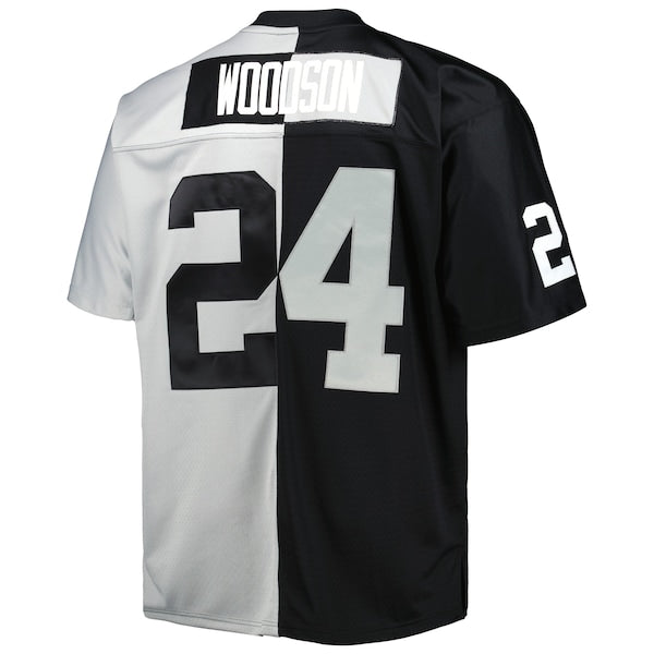 Charles Woodson Las Vegas Raiders Big & Tall Split Legacy Retired Player Replica Jersey - Black/Silver