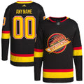 Vancouver Canucks adidas  Alternate Retro Primegreen Authentic Custom Jersey - Black
