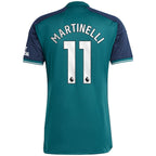 Gabriel Martinelli Arsenal adidas 2023/24 Third Replica Player Jersey - Green/Yellow