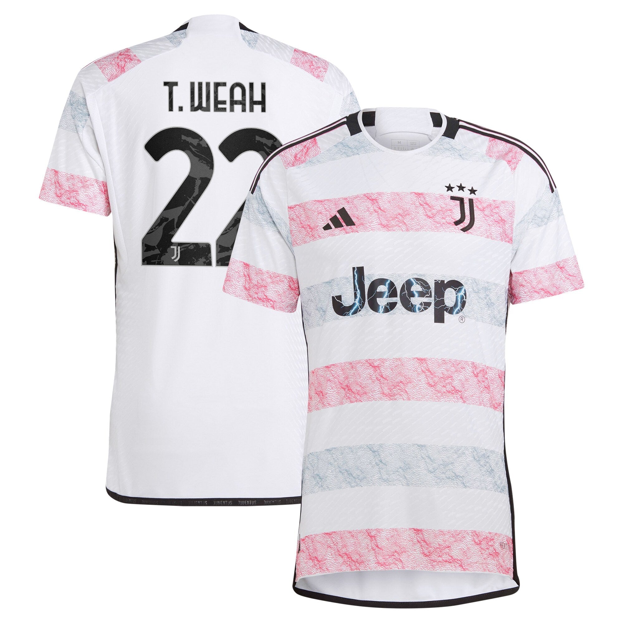 Timothy Weah Juventus adidas 2023/24 Home Authentic Player Jersey - Black/White