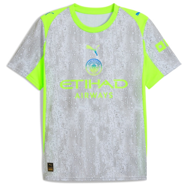 Manchester City Puma 2025/26 Third Replica Jersey - Gray/Neon Green/Light Blue/Black/Green