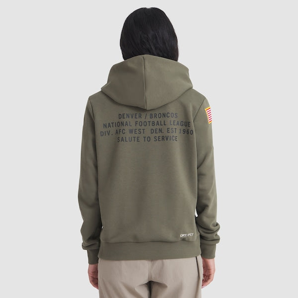 Denver Broncos Nike Women's 2025 Salute to Service Sideline Standard Issue Dri-FIT Hoodie - Olive