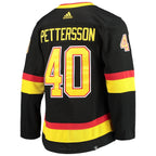 Elias Pettersson Vancouver Canucks adidas Alternate Authentic Pro Player - Jersey - Black