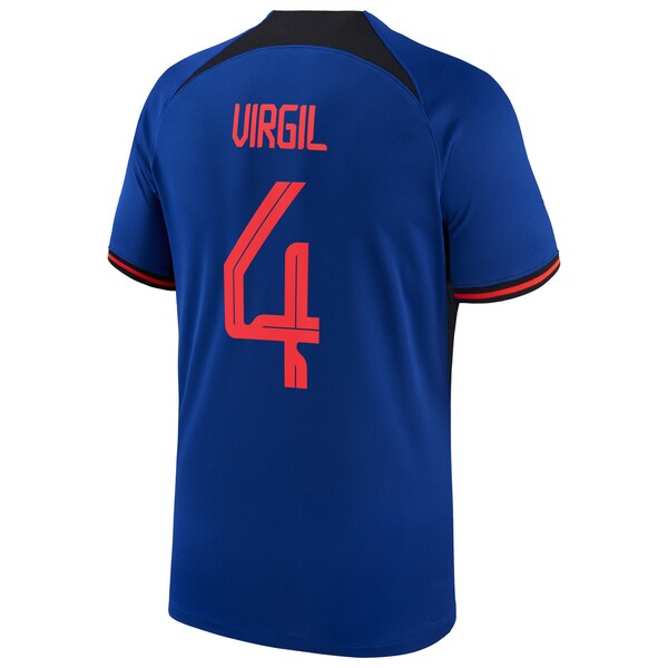 Virgil Van Dijk Netherlands National Team Nike 2022/23 Away Breathe Stadium Replica Player Jersey - Blue