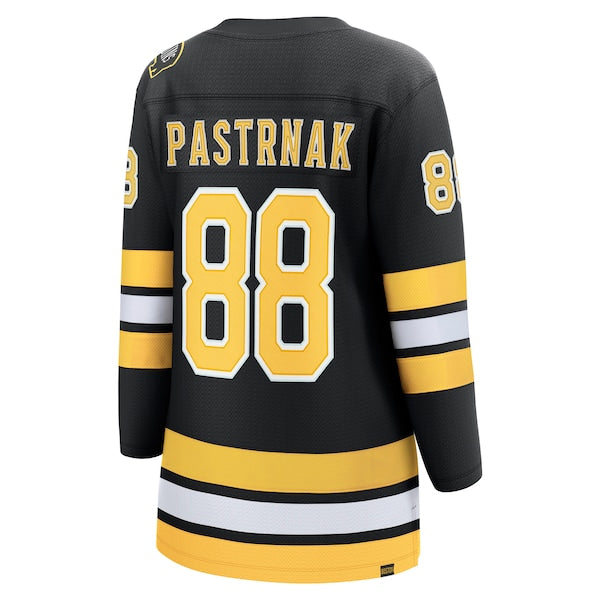 David Pastrnak Boston Bruins  Women's Home Breakaway Player Jersey - Black/White