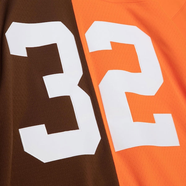 Jim Brown Cleveland Browns 1963 Split Legacy Replica Jersey - Orange/Brown