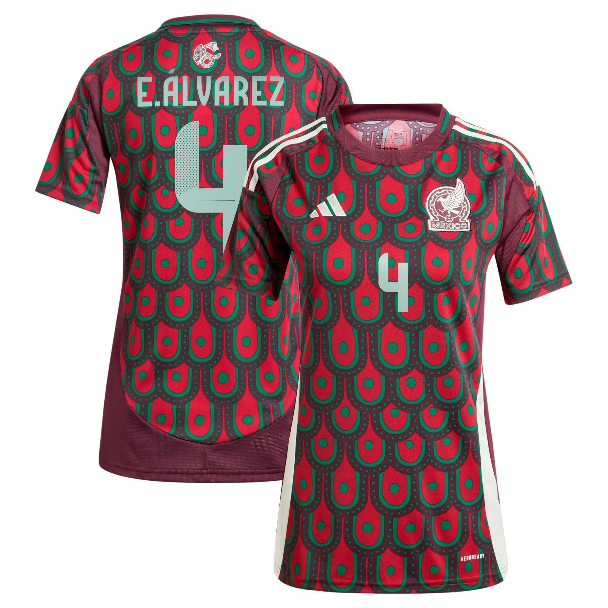 Edson Alvarez Mexico National Team adidas Women's 2024 Away Replica Player Jersey - Green/Burgundy