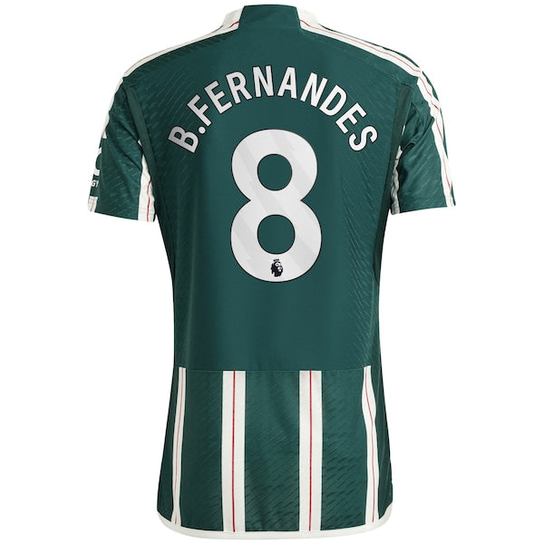 Bruno Fernandes Manchester United adidas 2023/24 Away Authentic Player Jersey - Green/Red