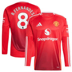 Bruno Fernandes Manchester United 2024/25 Home Long Sleeve Replica Player Jersey - Red