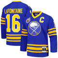 Pat LaFontaine Buffalo Sabres Captain Patch 1992/93 Blue Line Player Jersey - Royal