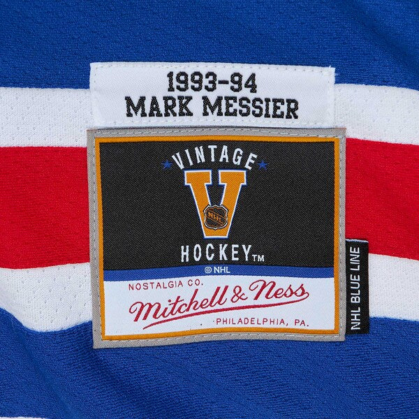 Mark Messier New York Rangers Captain Patch 1993/94 Blue Line Player Jersey - White/Blue