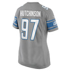 Aidan Hutchinson Detroit Lions Nike Women's Game Jersey - Silver/Blue