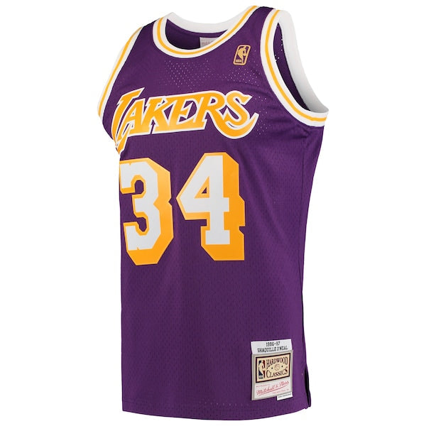 Shaquille O'Neal Los Angeles Lakers  Hardwood Classics Swingman Jersey - Purple/Royal/Gold