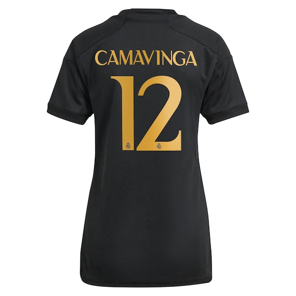 Eduardo Camavinga Los Merengues adidas Women's 2023/24 Third Replica Player Jersey - Black